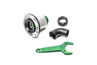 Radium Engineering Remote Mount - Vented Female Dry Break, 1.5in Elbow