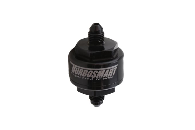Turbosmart Billet Turbo Oil Feed Filter 44 Micron AN-4 - Black